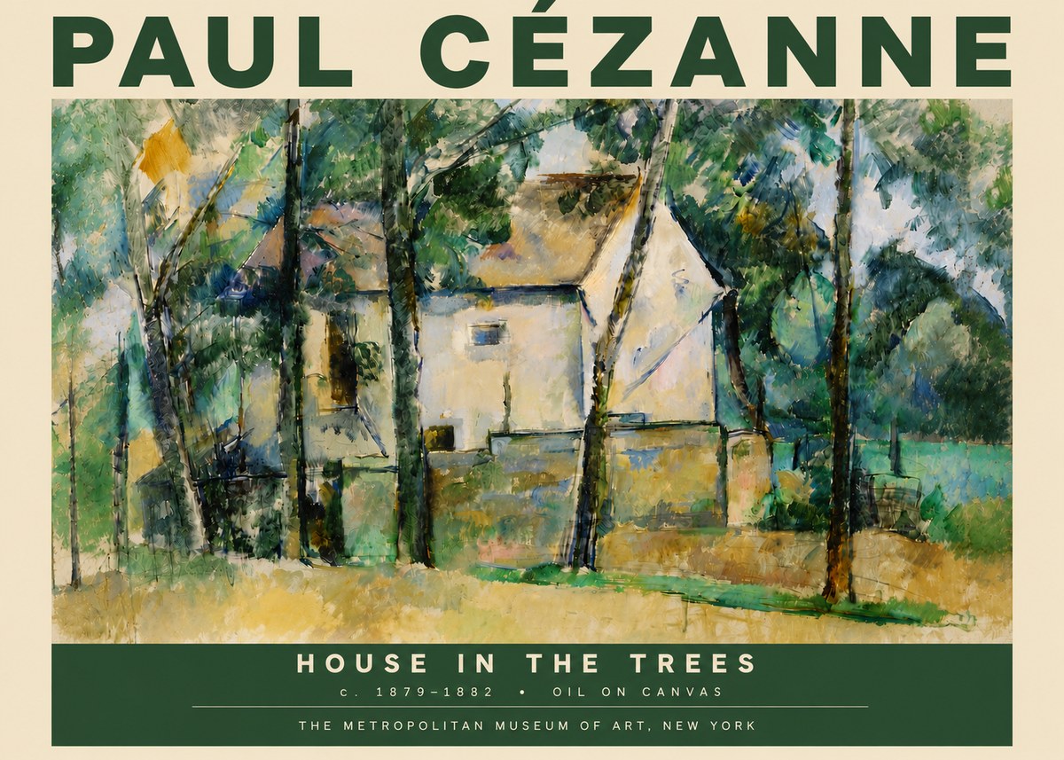 Paul Cézanne House in the Trees No4 - Plakat