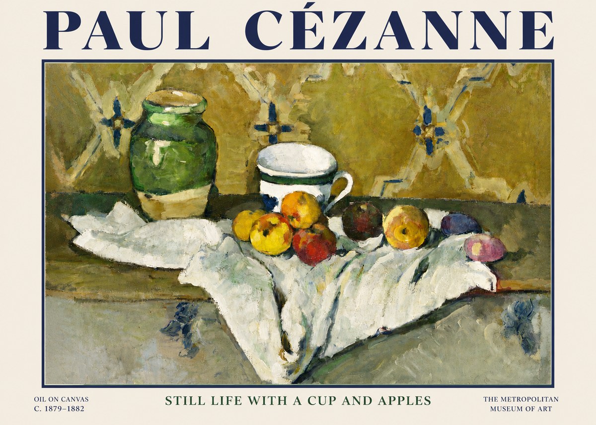 Paul Cézanne Still Life with a Cup and Apples No3 - Plakat