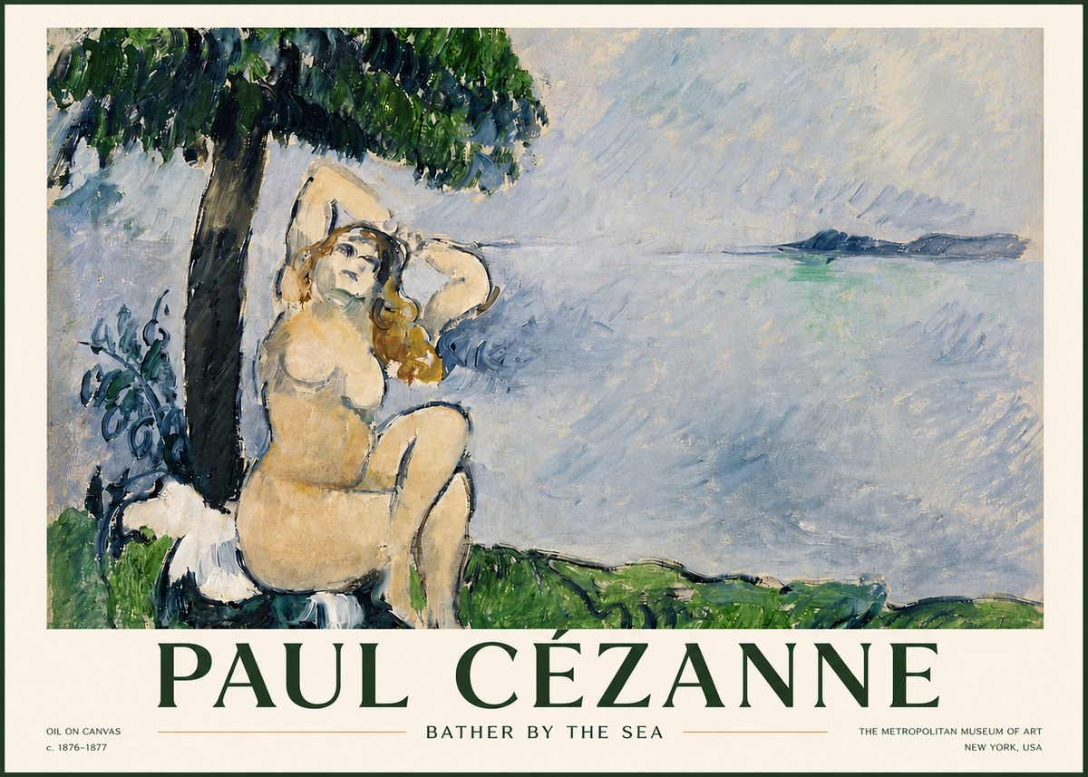 Paul Cézanne Bather by the Sea No4 - Plakat
