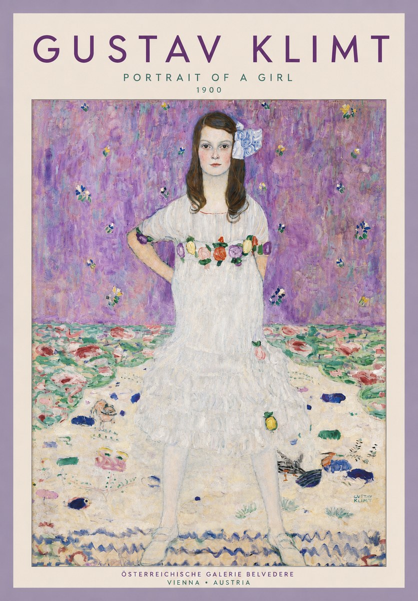 Klimt Portrait of a Girl No4 - Plakat