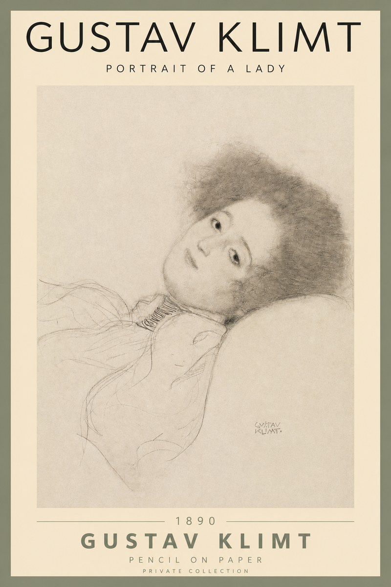 Klimt Portrait of a Lady No2 - Plakat