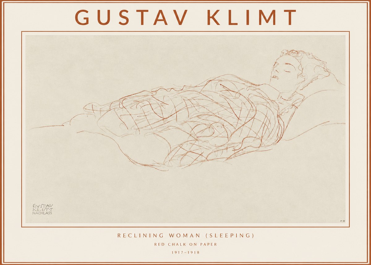 Klimt Reclining Woman (Sleeping) I No2 - Plakat