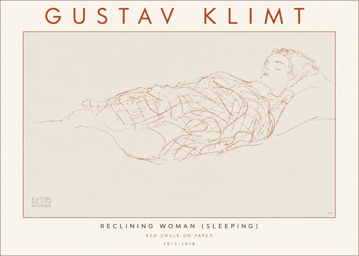 Klimt Reclining Woman (Sleeping) I No4 - Plakat