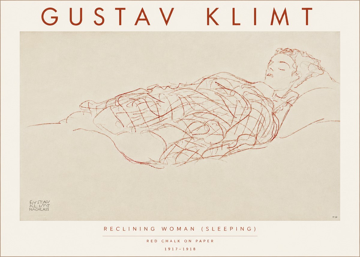 Klimt Reclining Woman (Sleeping) I No5 - Plakat