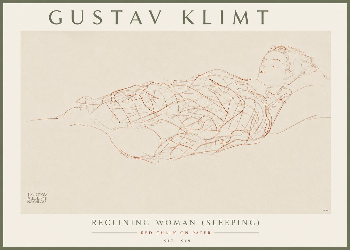 Klimt Reclining Woman (Sleeping) I No6 - Plakat