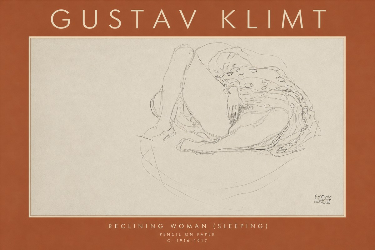 Klimt Reclining Woman (Sleeping) II No4 - Plakat
