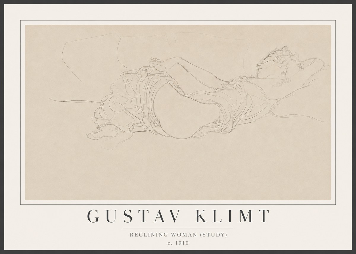 Klimt Reclining Woman (Study) No2 - Plakat