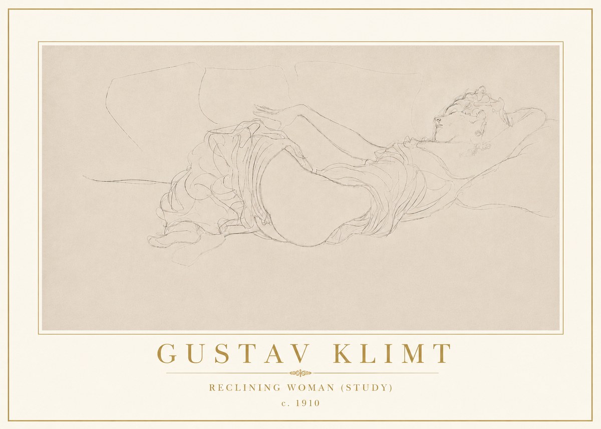 Klimt Reclining Woman (Study) No5 - Plakat