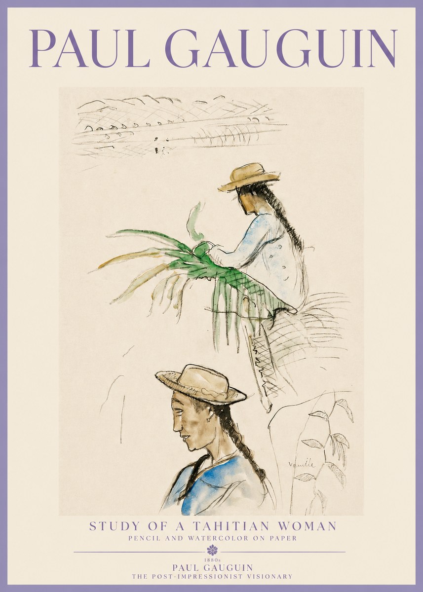 Paul Gauguin Study of a Tahitian Woman I No3 - Plakat