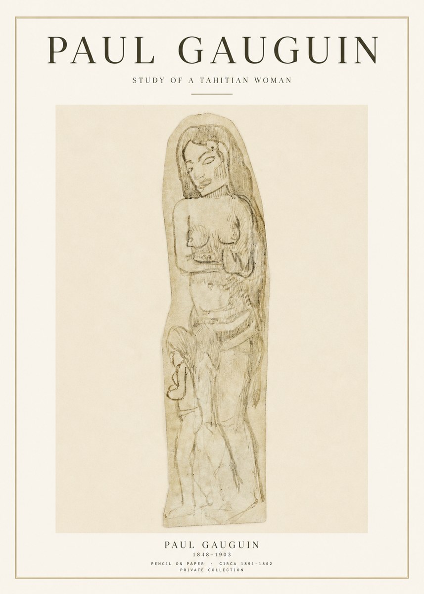 Paul Gauguin Study of a Tahitian Woman II No1 - Plakat