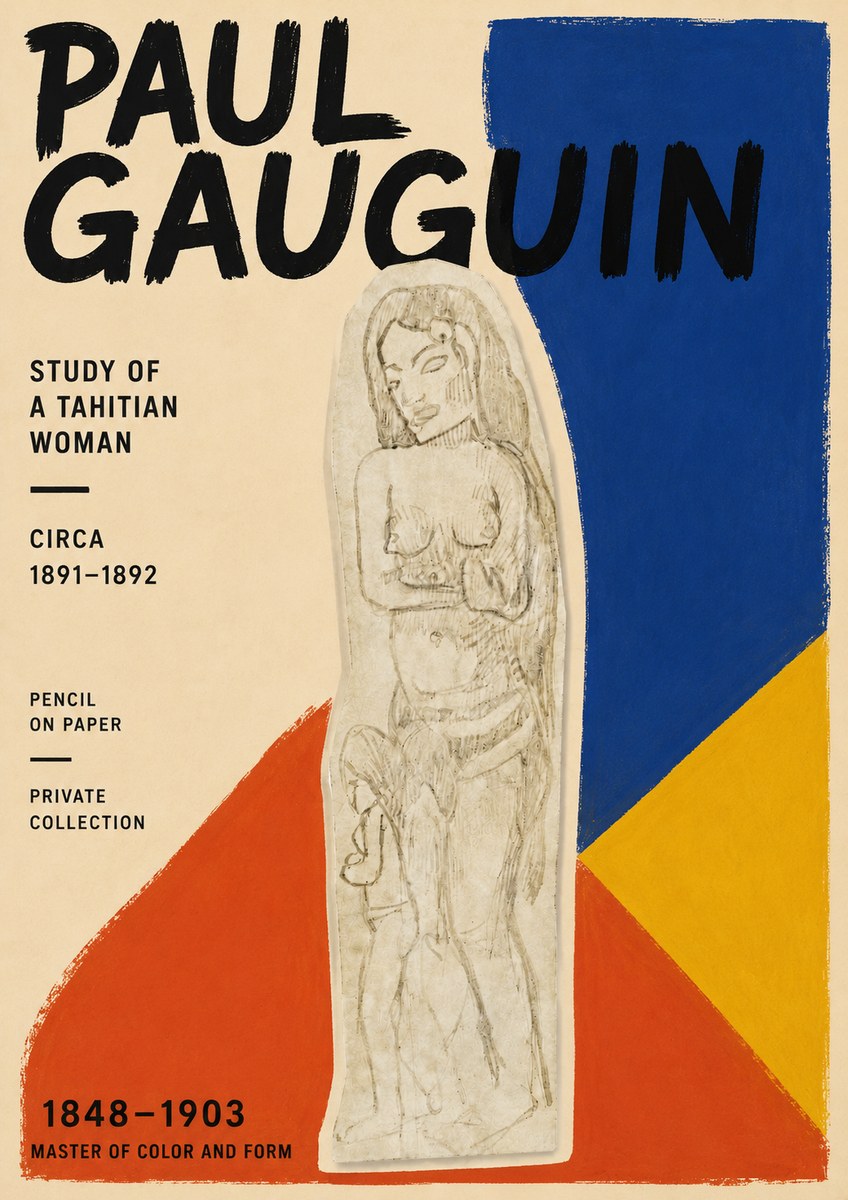 Paul Gauguin Study of a Tahitian Woman II No6 - Plakat
