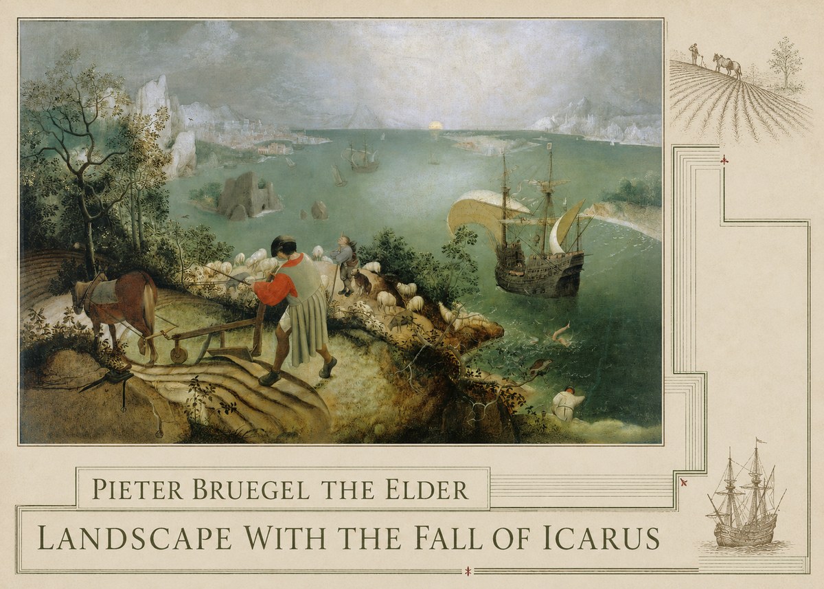 Pieter Bruegel Landscape with the Fall of Icarus I No3 - Plakat