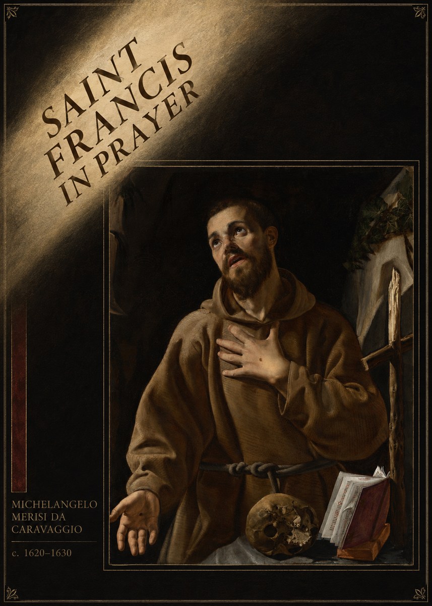 Michelangelo Merisi da Caravaggio Saint Francis in Prayer I No5 - Plakat