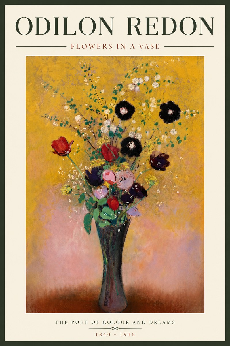 Odilon Redon Flowers in a Vase IV No6 - Plakat