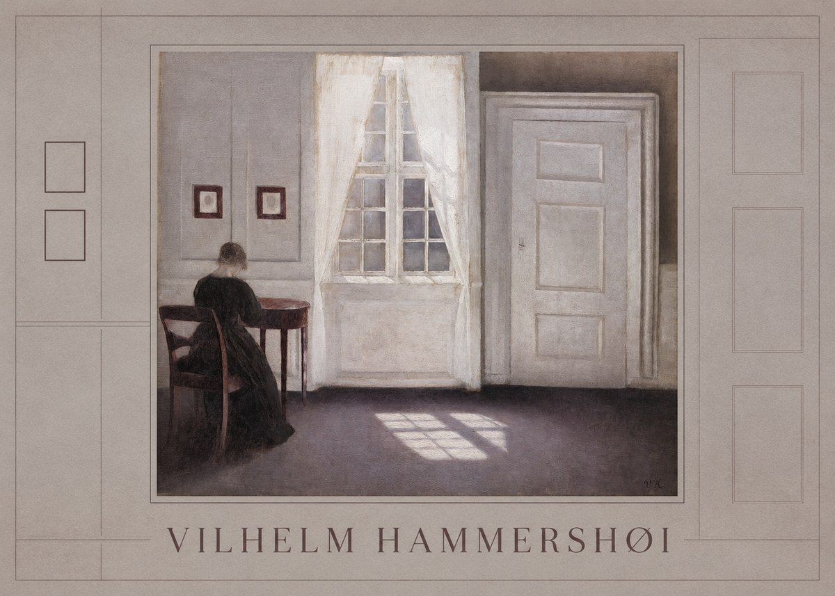 Vilhelm Hammershøi Interior with a Woman from the Back No1 - Plakat