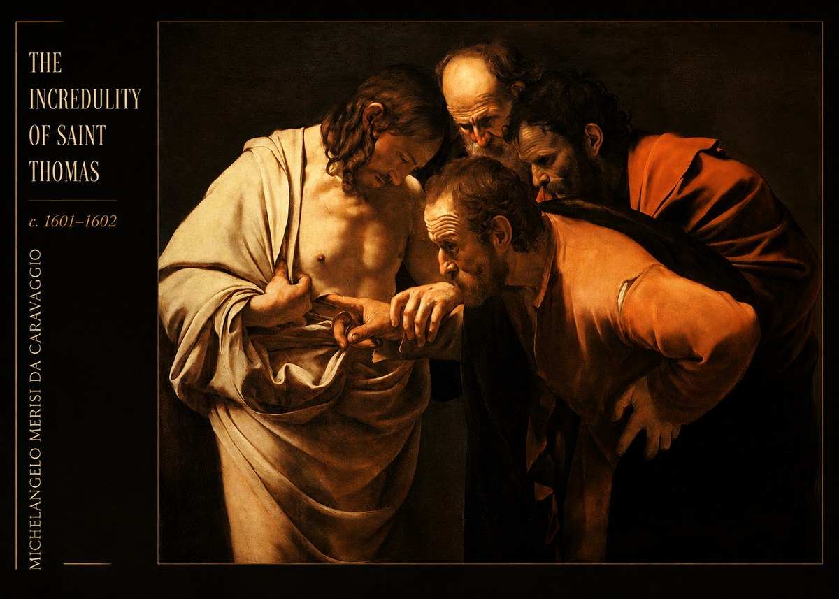 Michelangelo Merisi da Caravaggio The Incredulity of Saint Thomas II No6 - Plakat