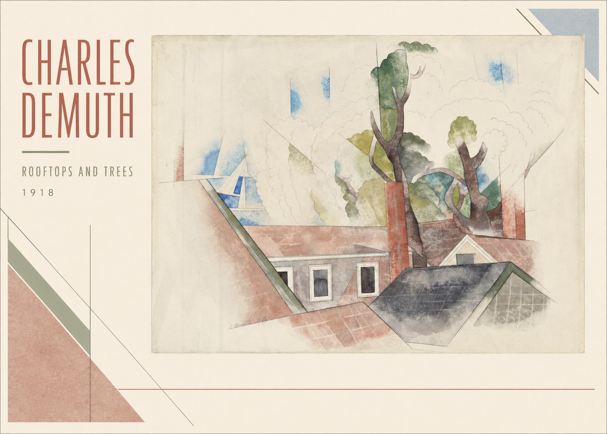 Charles Demuth Rooftops and Trees No2 - Plakat