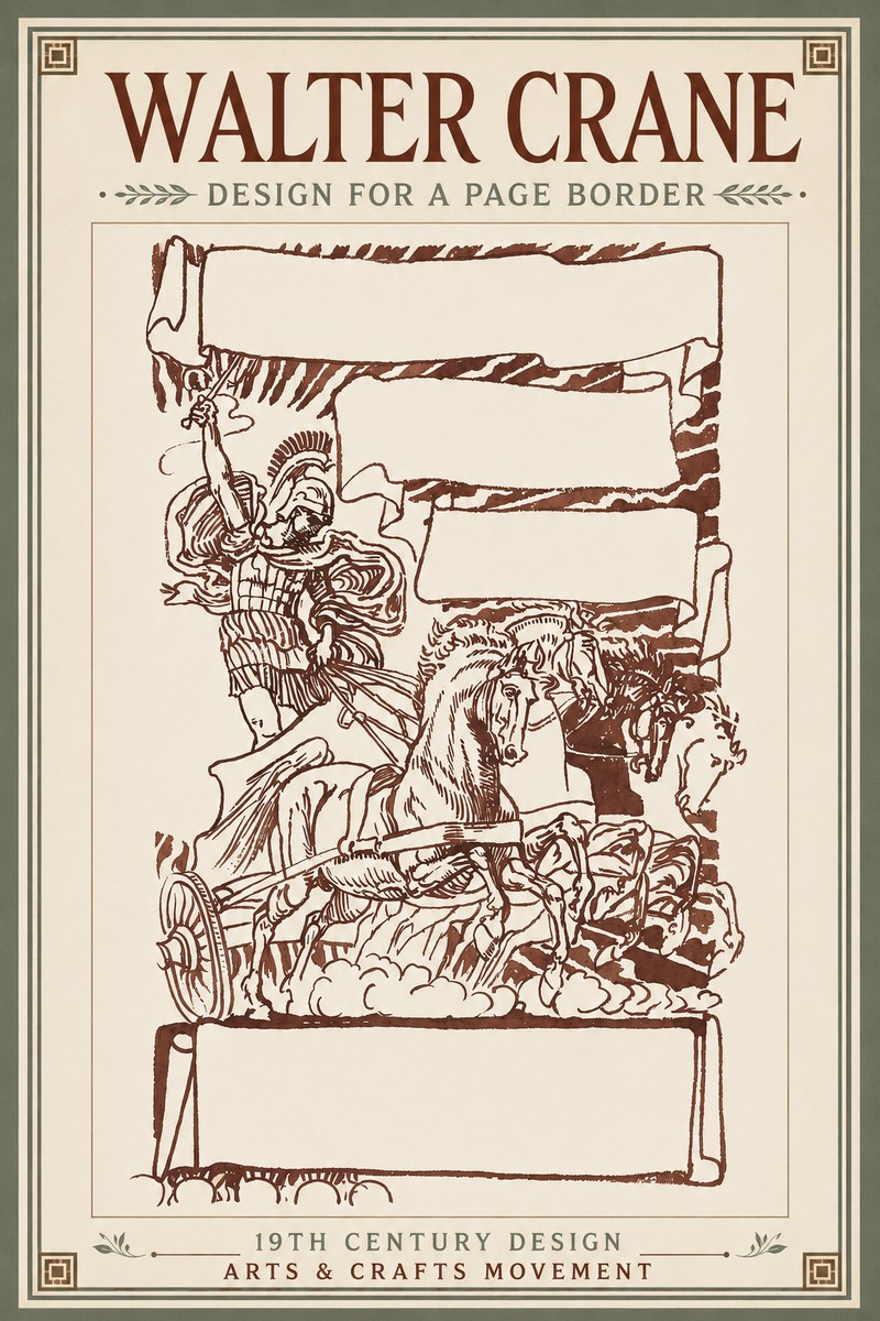 Walter Crane Design for a Page Border No3 - Plakat