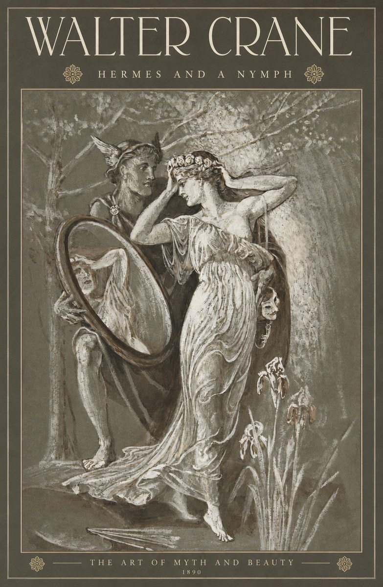 Walter Crane Hermes and a Nymph No2 - Plakat