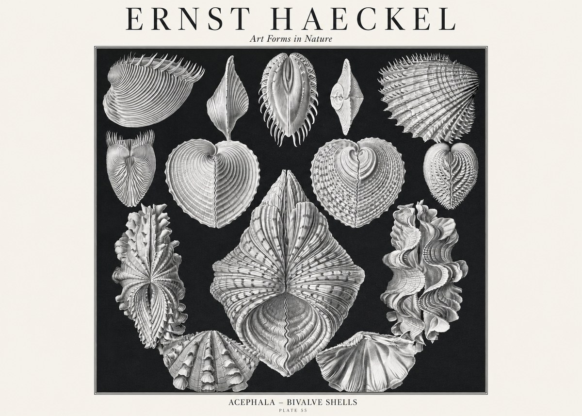 Ernst Haeckel Acephala — Brachiopods Plate 55 — Cytherea. No3 - Plakat