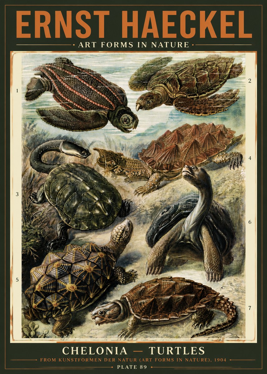 Ernst Haeckel Chelonia - Turtles No5 - Plakat