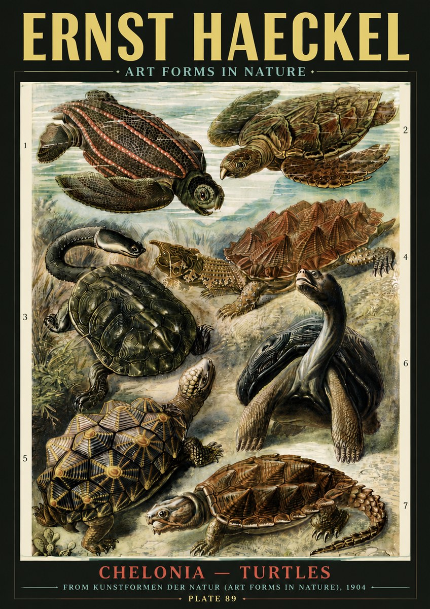 Ernst Haeckel Chelonia - Turtles No6 - Plakat