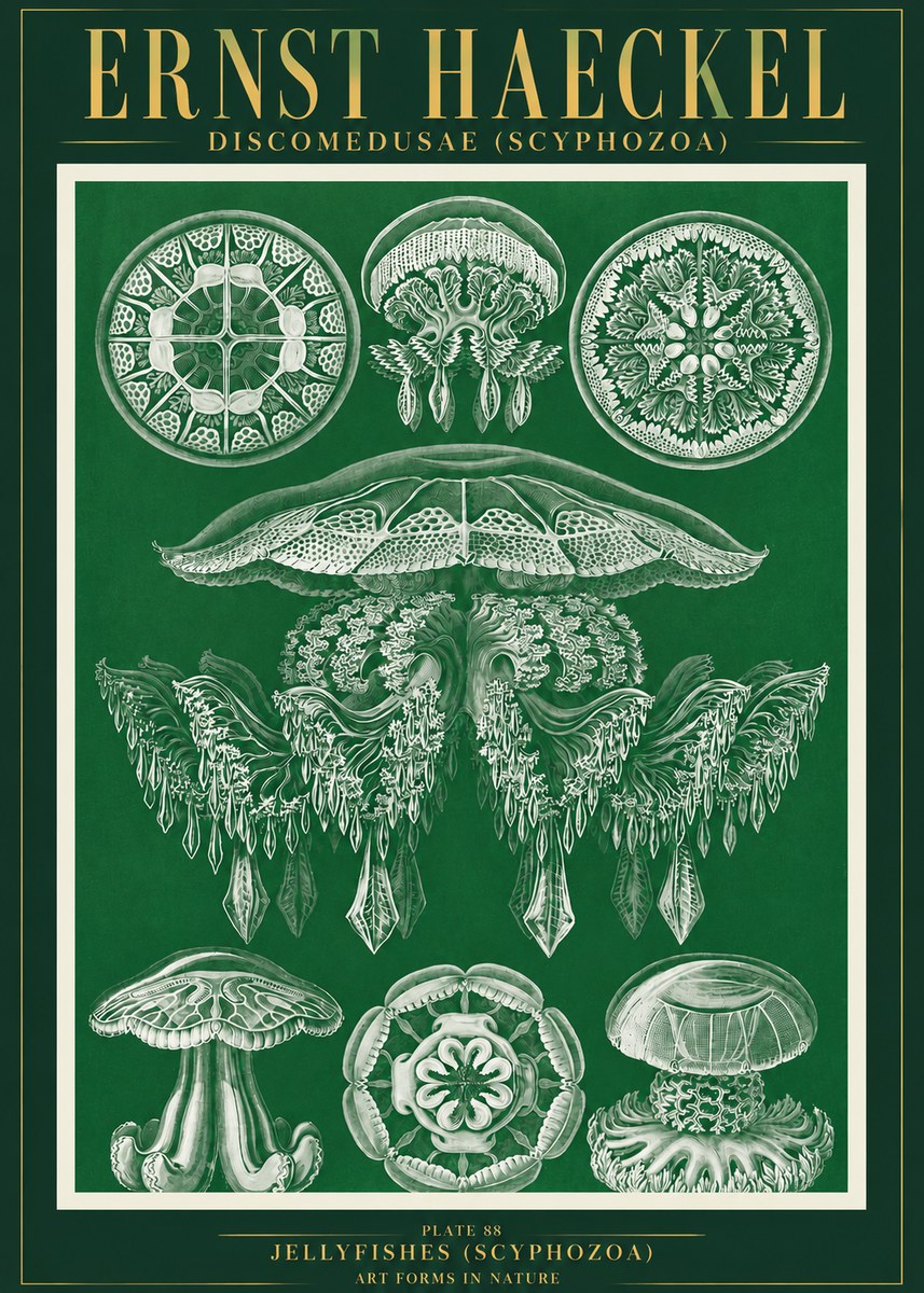 Ernst Haeckel Discomedusae (Scyphozoa) Plate 88 No3 - Plakat