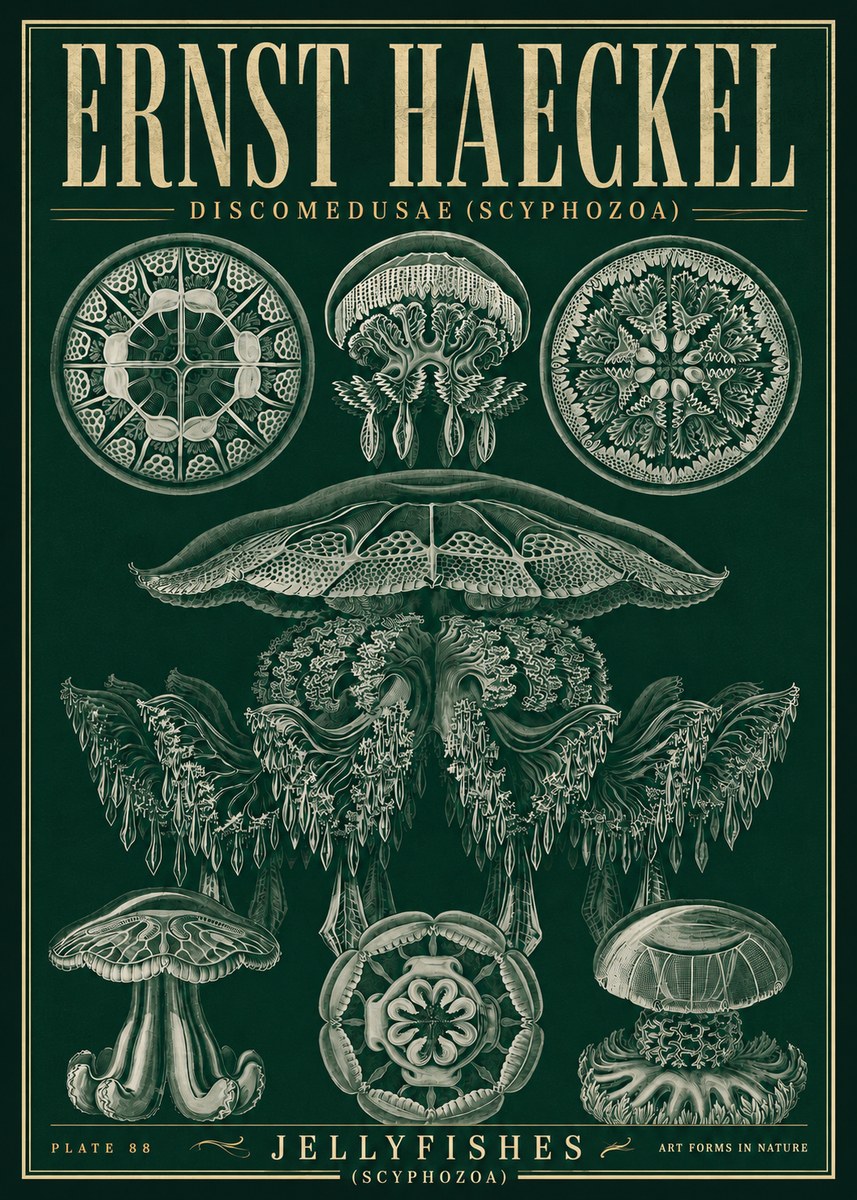 Ernst Haeckel Discomedusae (Scyphozoa) Plate 88 No5 - Plakat