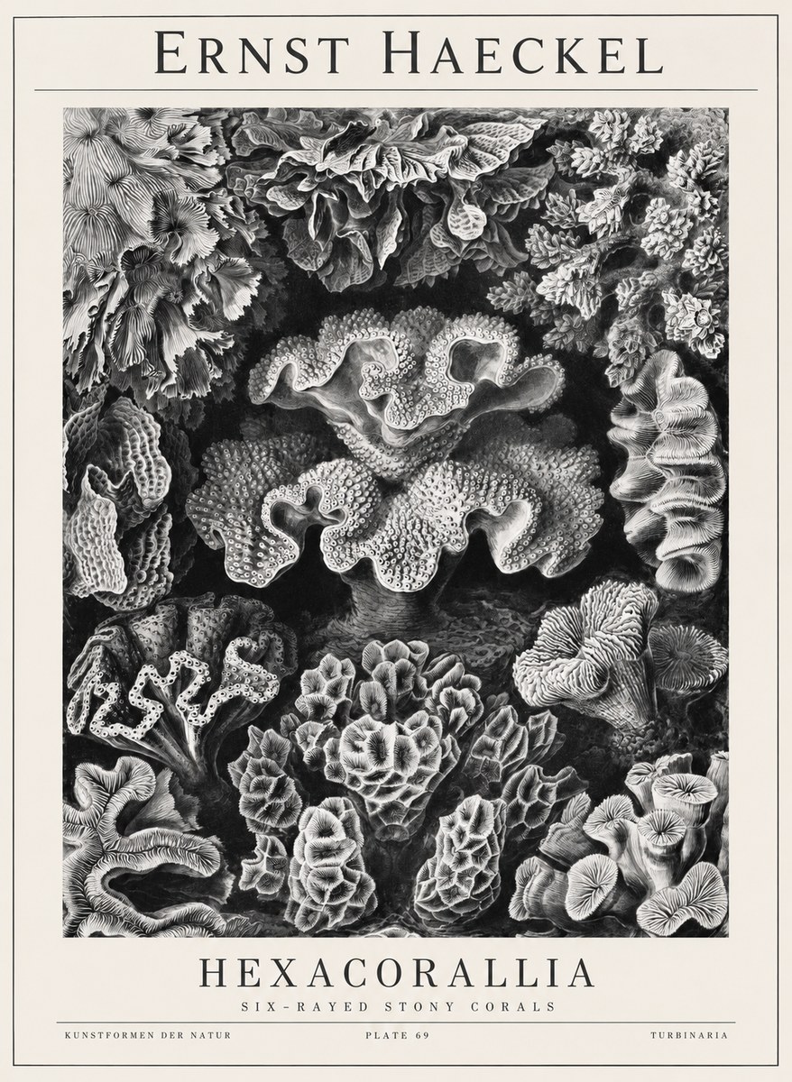 Ernst Haeckel Hexacorallia No1 - Plakat