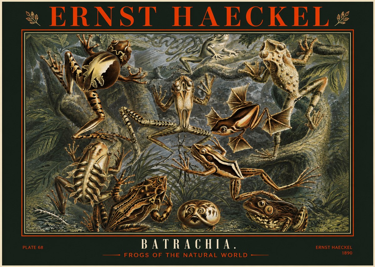 Ernst Haeckel Frogs of the Natural World No2 - Plakat