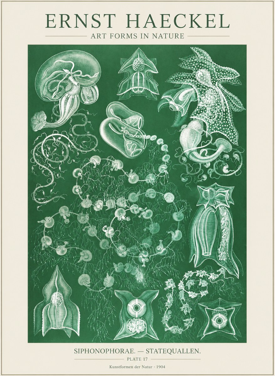 Ernst Haeckel Siphonophorae. — Statequallen. Plate 17 No3 - Plakat