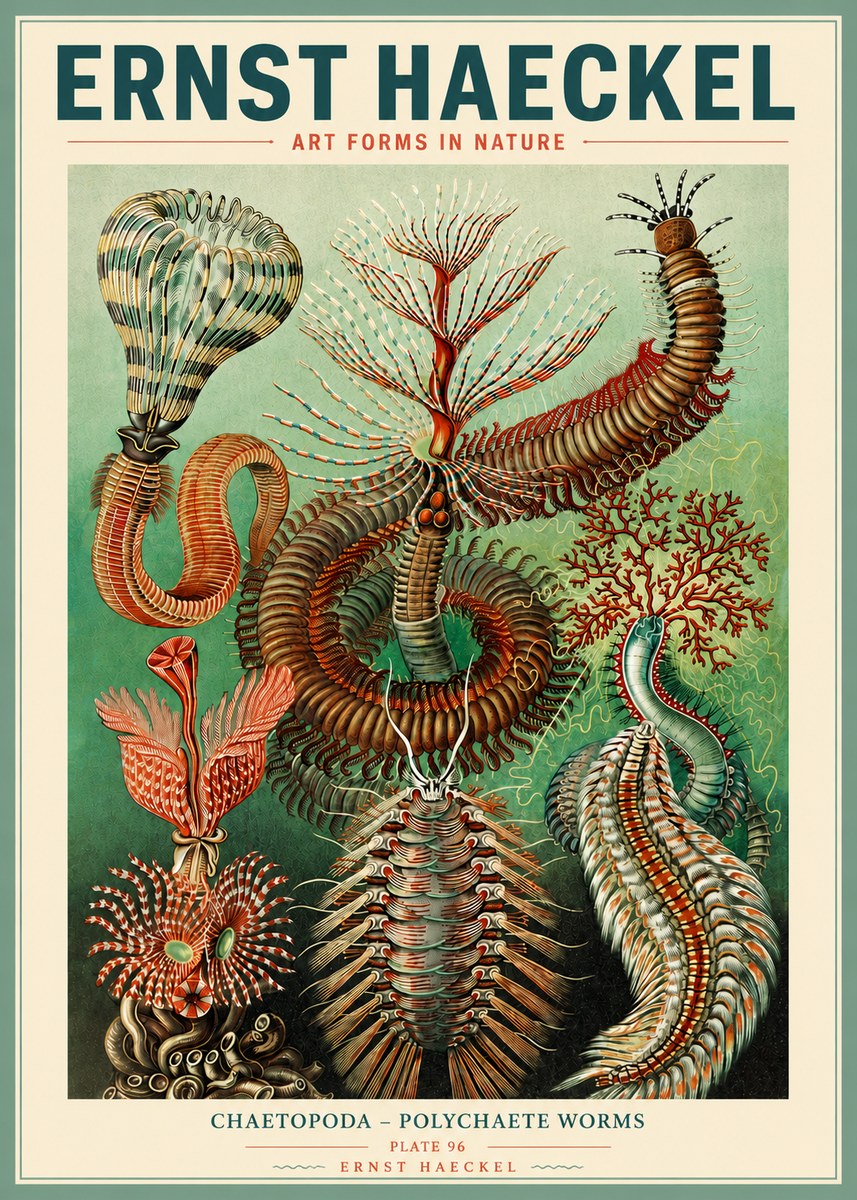 Ernst Haeckel Chaetopoda – Polychaete Worms No3 - Plakat