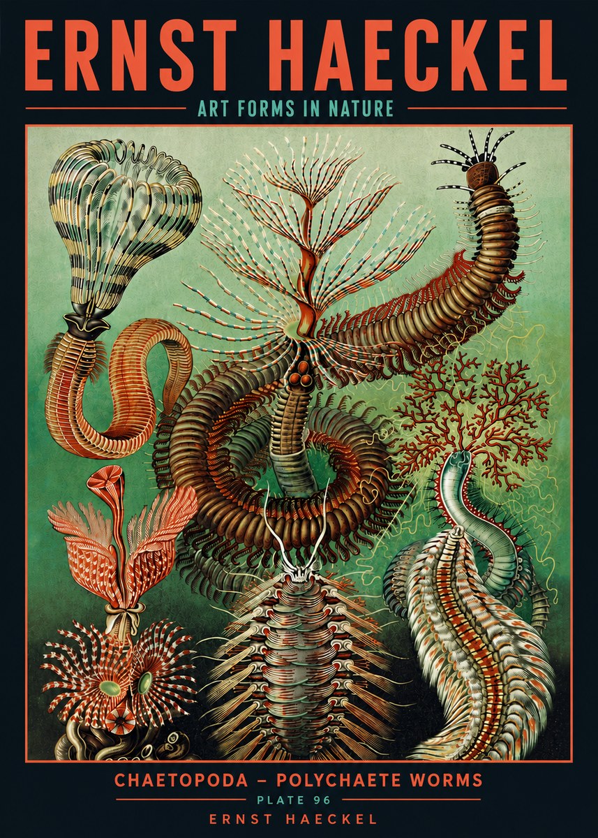 Ernst Haeckel Chaetopoda – Polychaete Worms No5 - Plakat