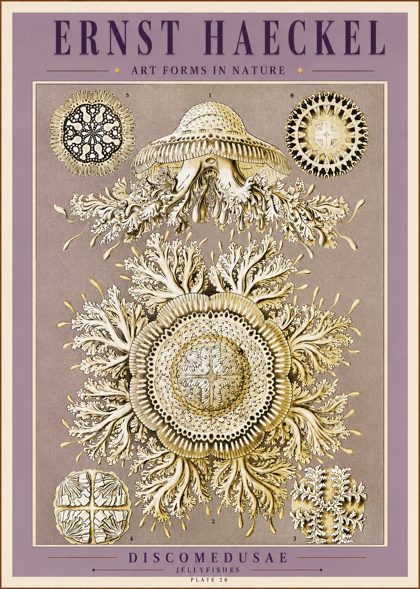 Ernst Haeckel Discomedusae No3 - Plakat