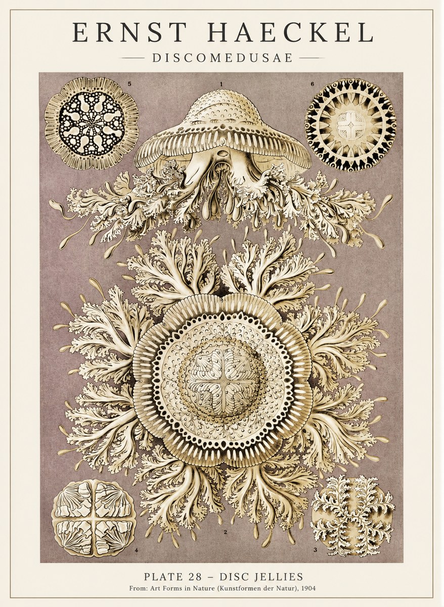 Ernst Haeckel Discomedusae No5 - Plakat