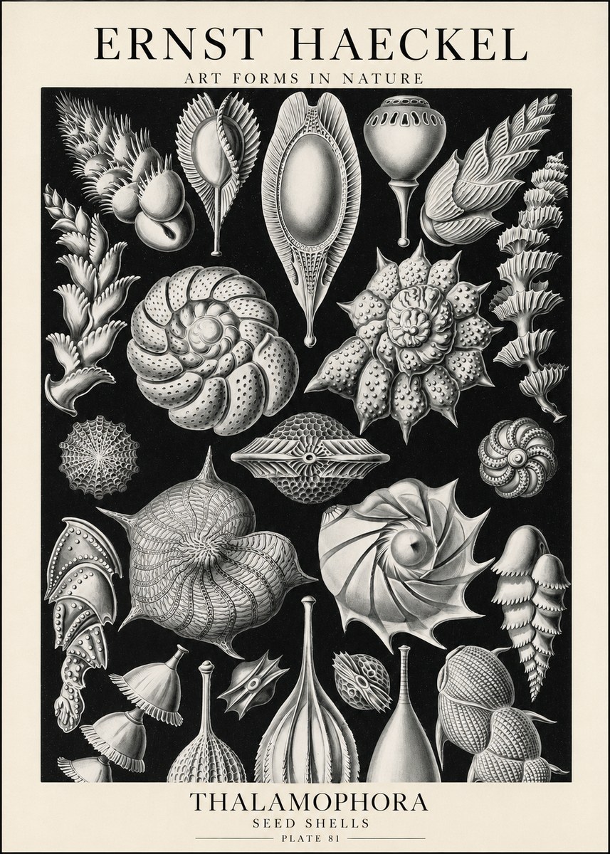 Ernst Haeckel Thalamophora No1 - Plakat