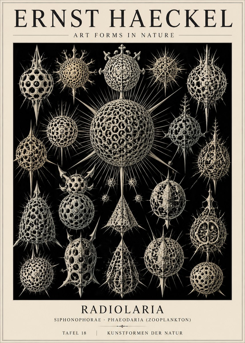 Ernst Haeckel Radiolaria No4 - Plakat