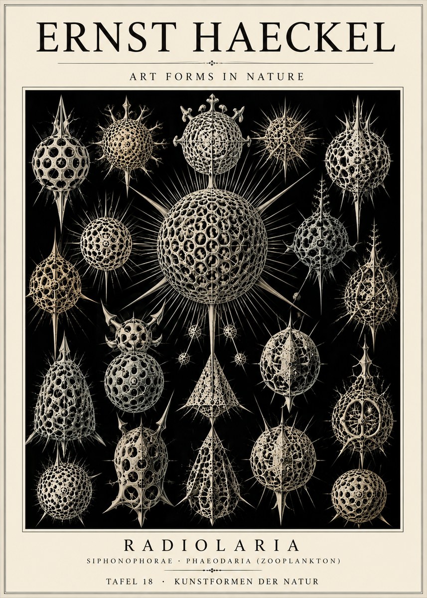 Ernst Haeckel Radiolaria No6 - Plakat