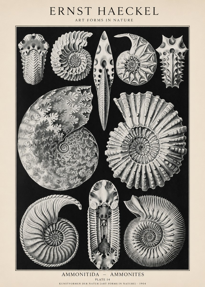 Ernst Haeckel Ammonitida - Ammonites No1 - Plakat