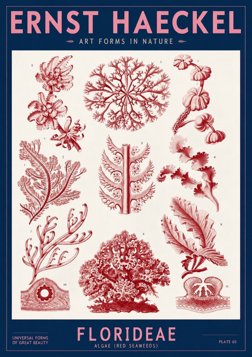 Ernst Haeckel Florideae (Red Seaweeds) No2 - Plakat