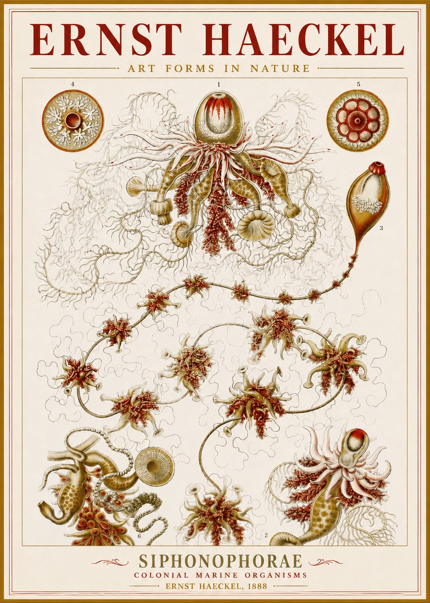 Ernst Haeckel Siphonophorae No3 - Plakat