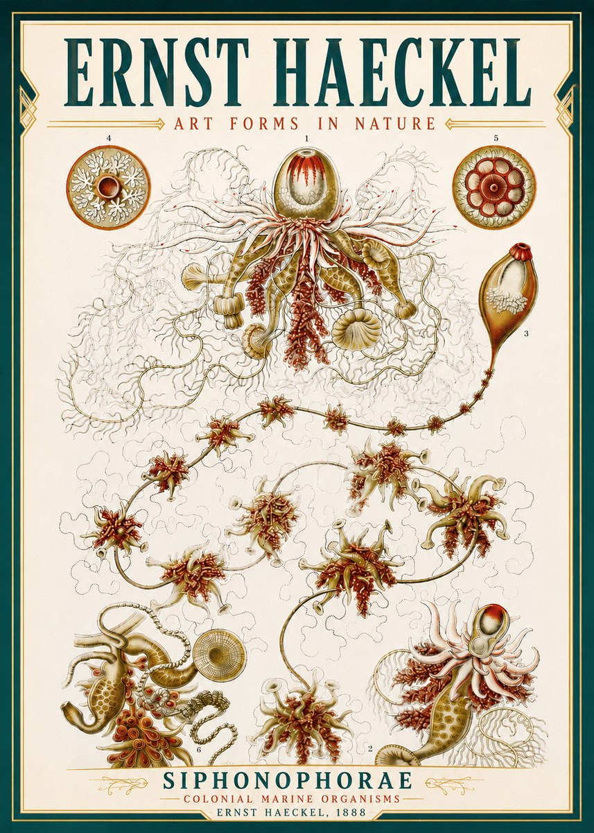 Ernst Haeckel Siphonophorae No4 - Plakat