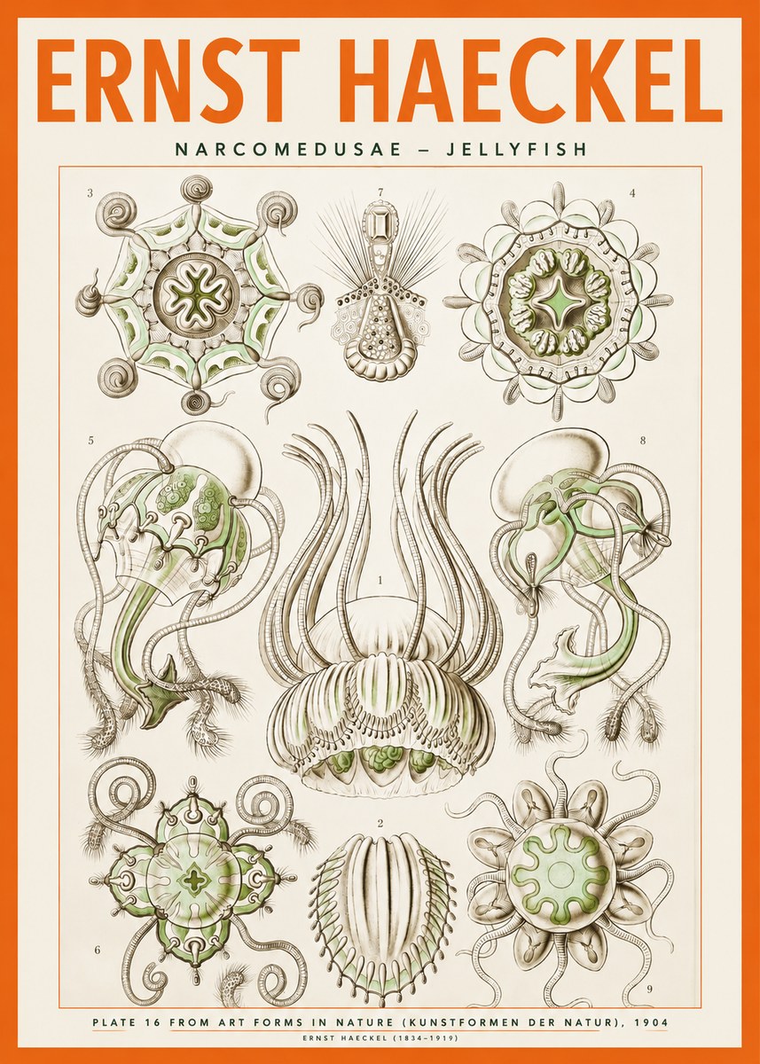 Ernst Haeckel Narcomedusae - Jellyfish No2 - Plakat