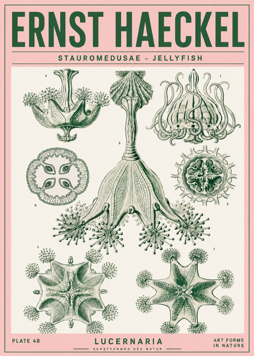Ernst Haeckel Stauromedusae – Jellyfish No4 - Plakat
