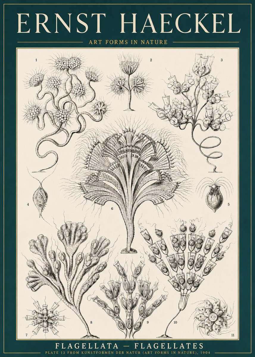 Ernst Haeckel Flagellata - Flagellates No3 - Plakat