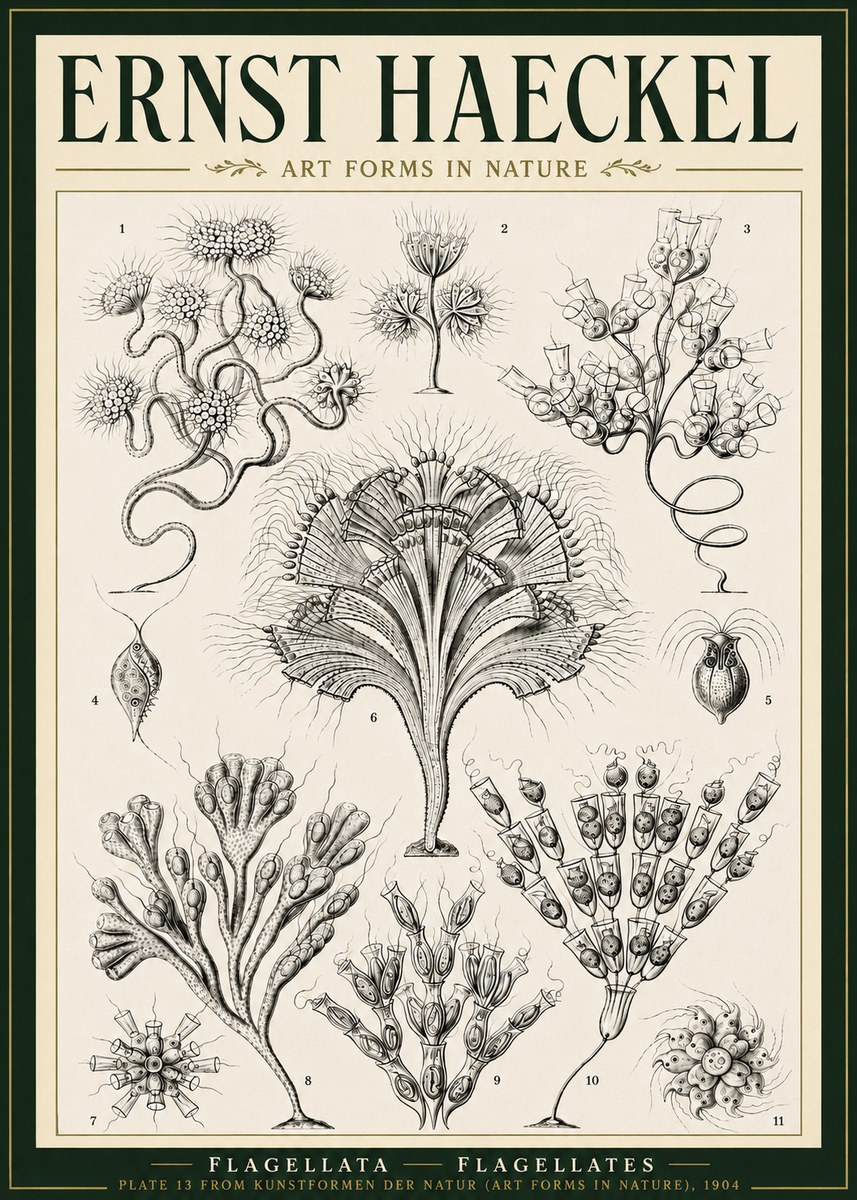 Ernst Haeckel Flagellata - Flagellates No5 - Plakat