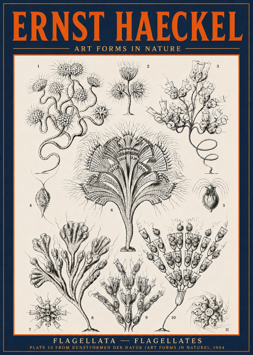 Ernst Haeckel Flagellata - Flagellates No6 - Plakat