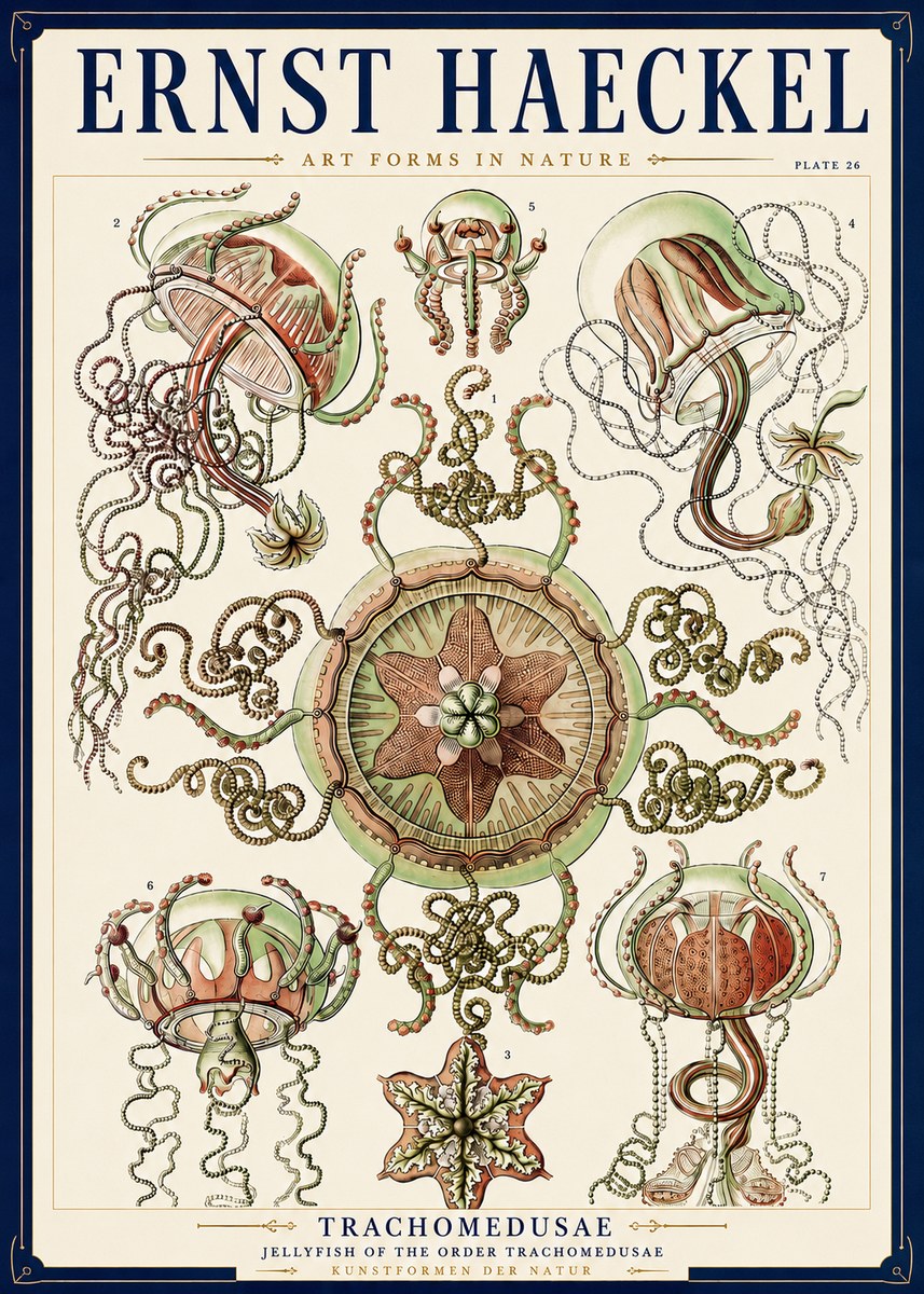 Ernst Haeckel Trachomedusae No3 - Plakat