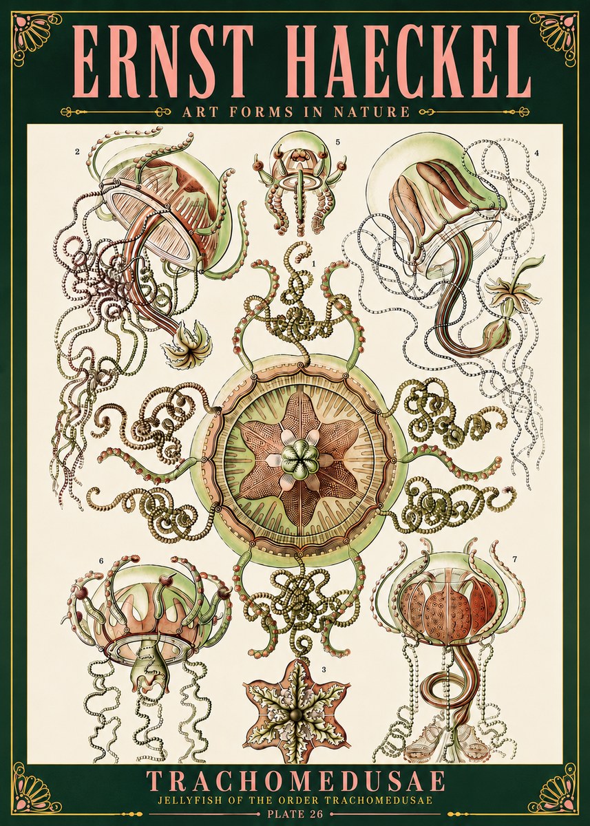 Ernst Haeckel Trachomedusae No6 - Plakat