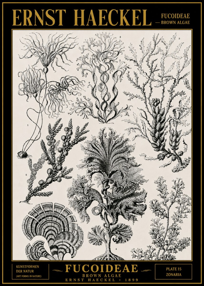 Ernst Haeckel Fucoideae - Brown Algae No4 - Plakat